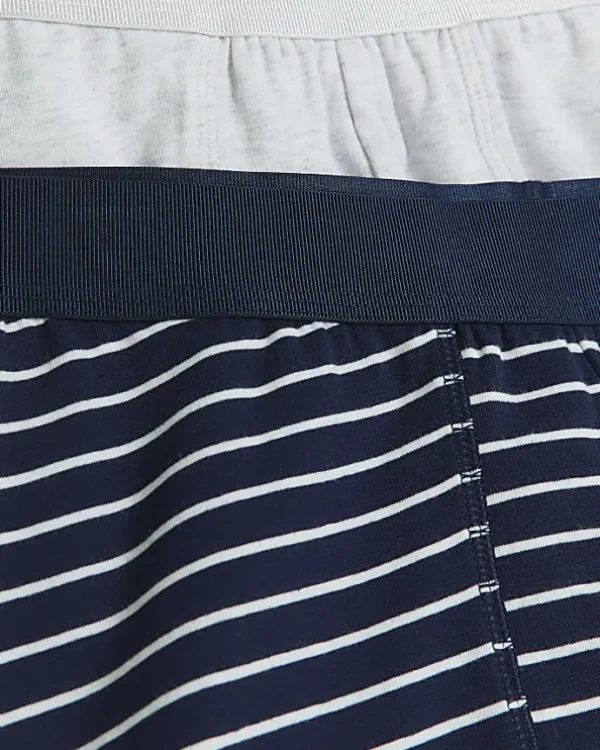 4PK Navy stripe Cotton Stretch trunks