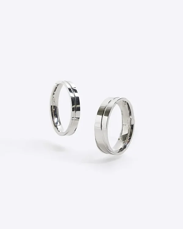 2PK Silver Stainless Steel colour rings