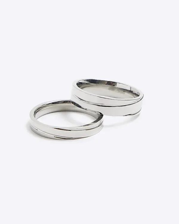 2PK Silver Stainless Steel colour rings