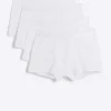 4PK white cotton stretch trunks