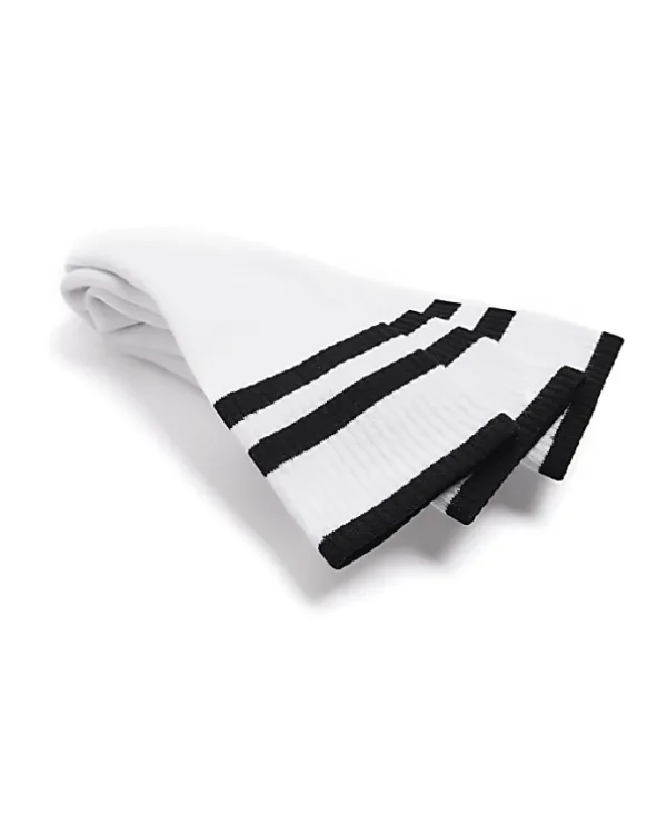 3PK White Double Stripe Tube Socks