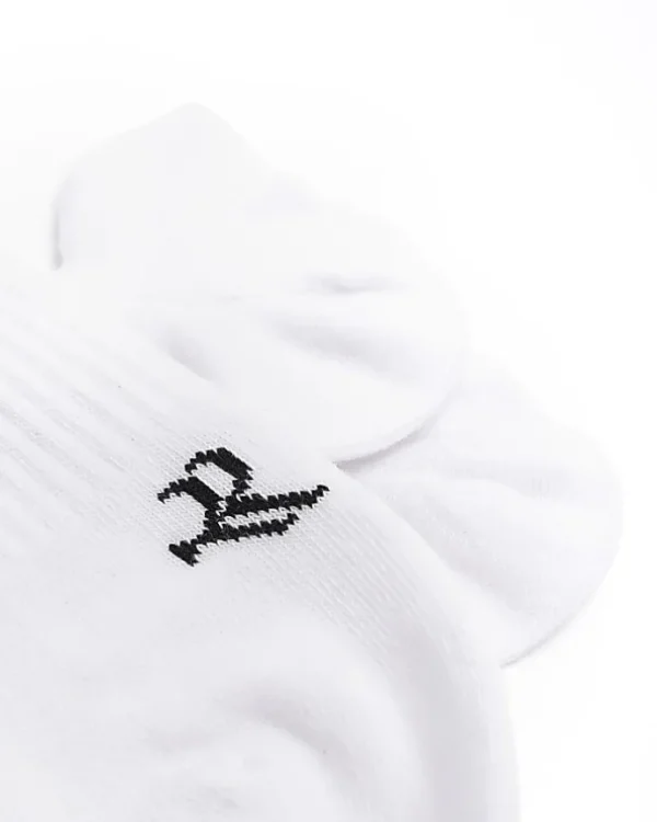 5PK white rib trainer socks