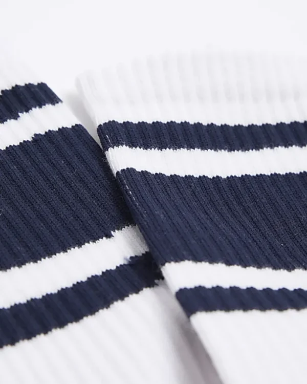 5PK white stripe tube socks