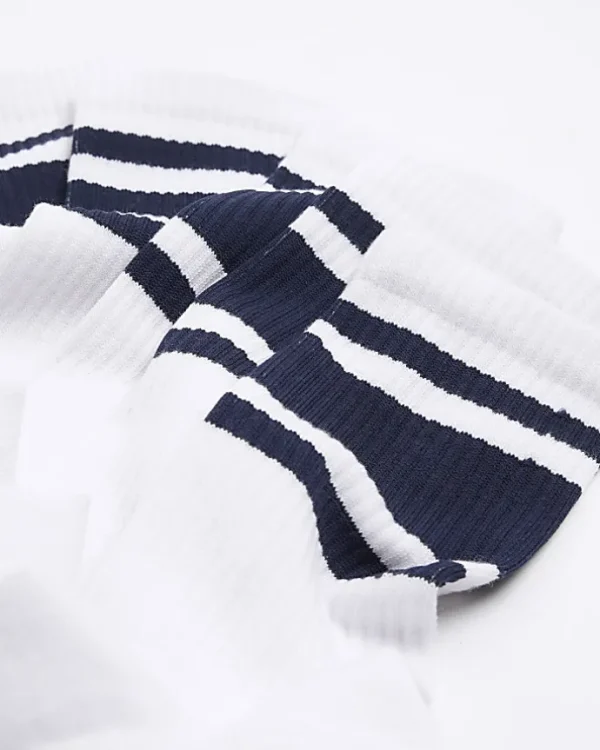 5PK white stripe tube socks