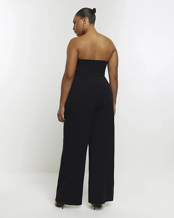 Plus black bandeau jumpsuit