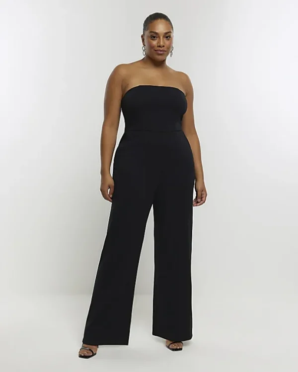 Plus black bandeau jumpsuit