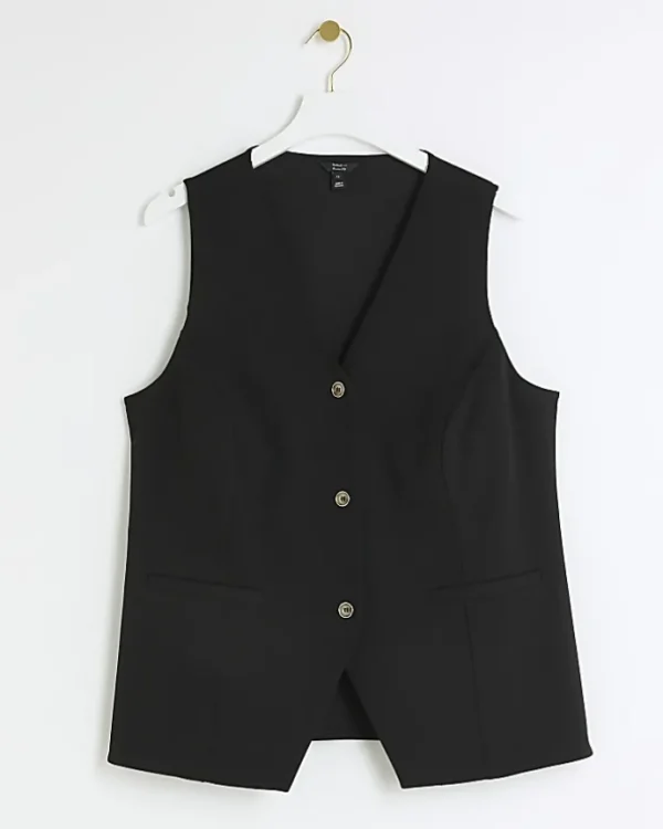 Plus black button up waistcoat