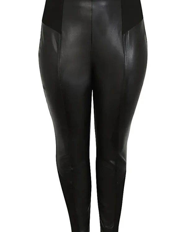 Plus black faux leather leggings