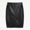 Plus black faux leather midi skirt