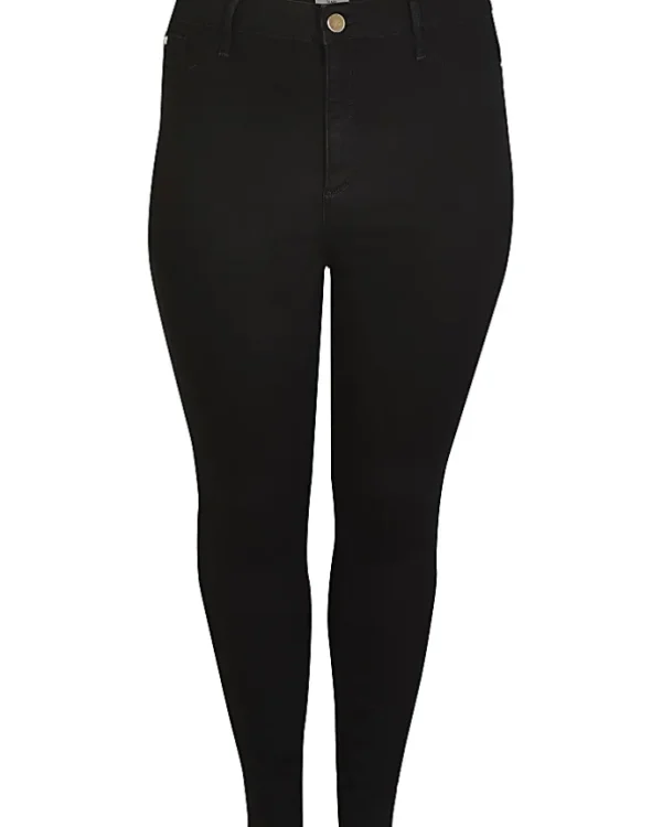 Plus black high waist skinny jeans