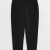 Plus black high waisted cigarette trousers