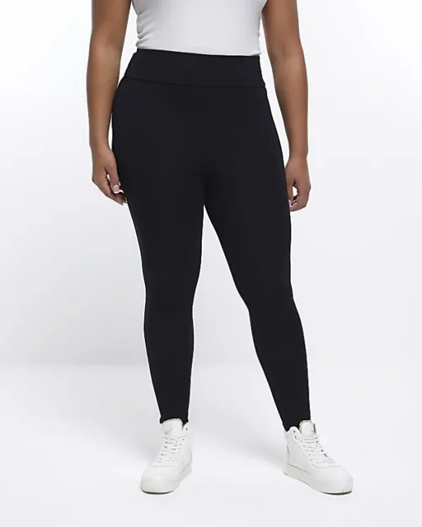 Plus black high waisted leggings