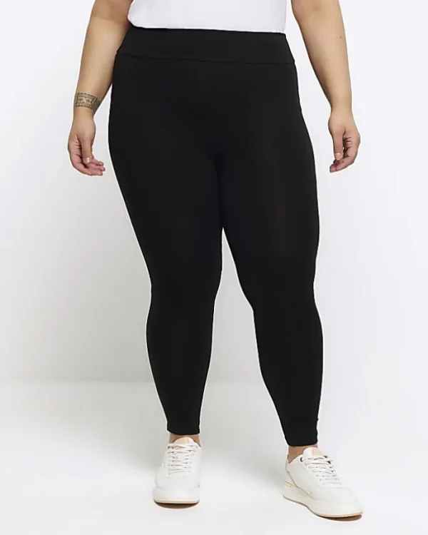 Plus black high waisted leggings