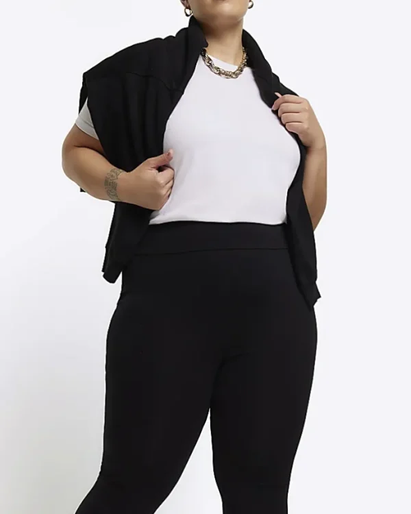 Plus black high waisted leggings