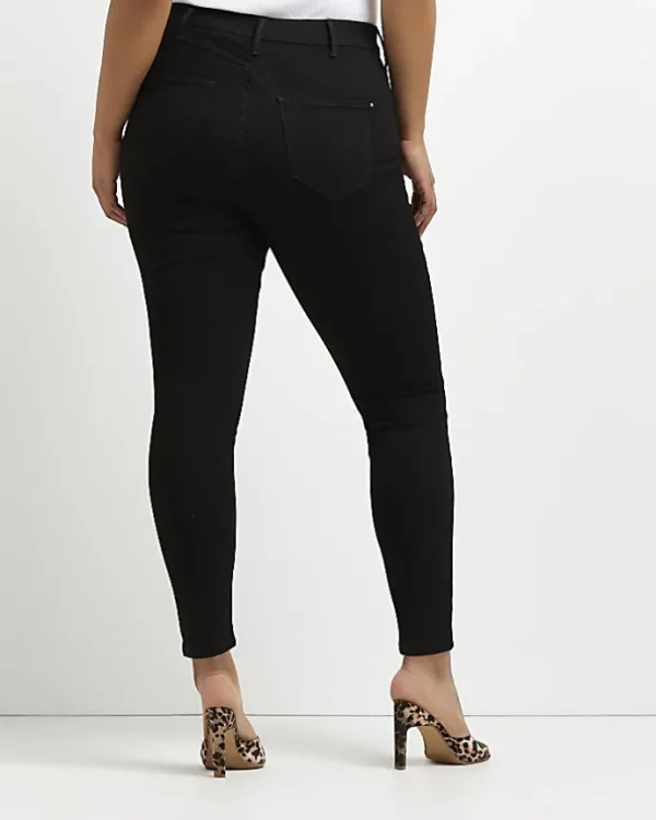 Plus black high waisted skinny jeans