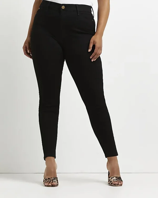 Plus black high waisted skinny jeans