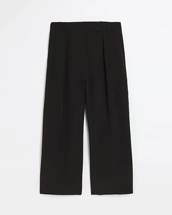 Plus black pleated wide leg trousers