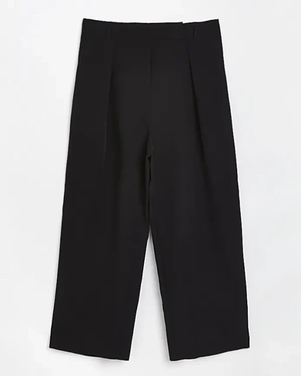 Plus black pleated wide leg trousers