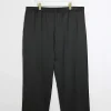 Plus black satin wide leg trousers