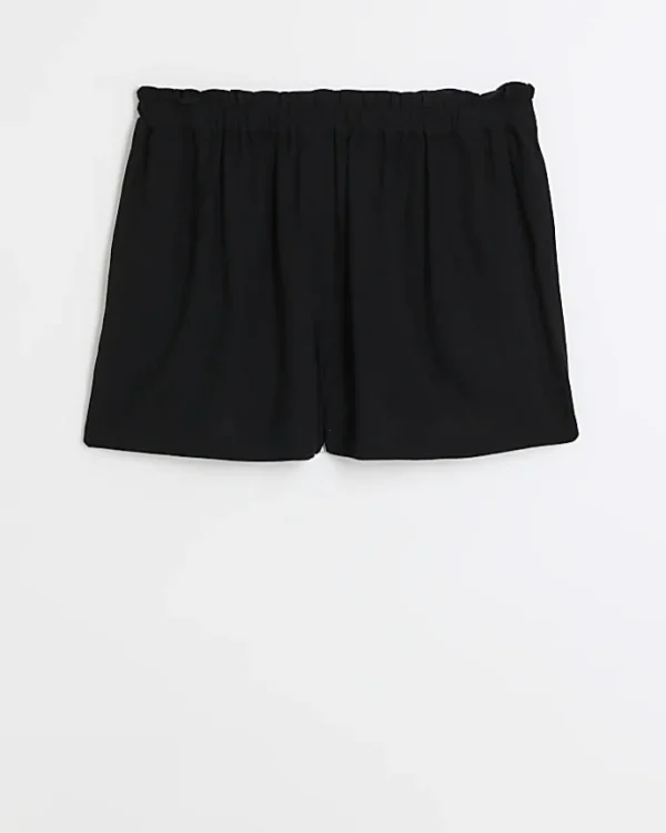 Plus black shorts with linen