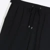 Plus black side stripe wide leg joggers