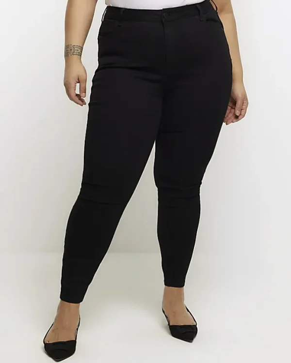 Plus black skinny fit bum sculpt jeans