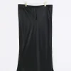 Plus black tie waist midi skirt