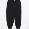 Plus black zip cuffed cargo trousers