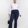 Plus blue high waist flare jeans