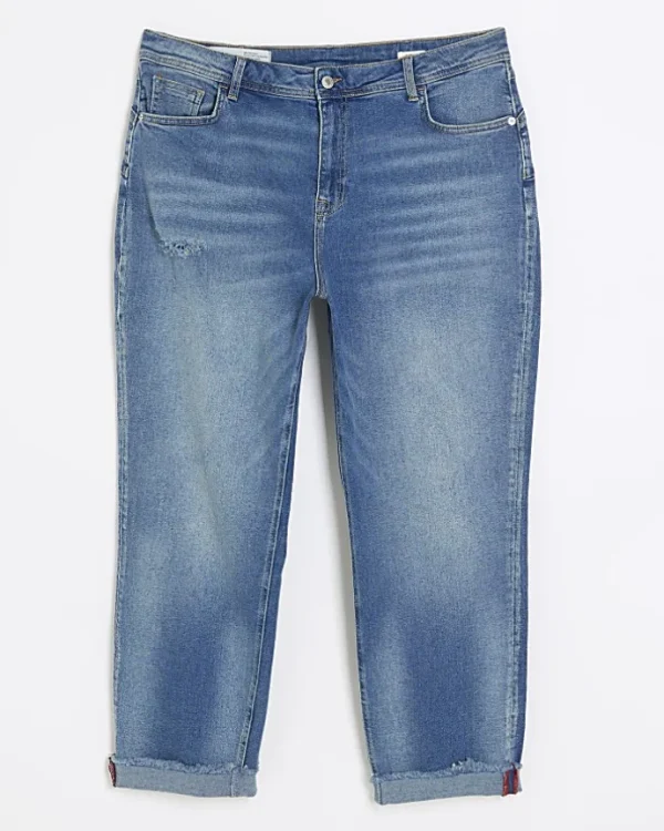 Plus blue high waisted bum sculpt mom jeans