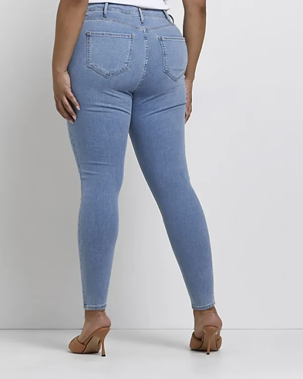 Plus blue high waisted jeggings