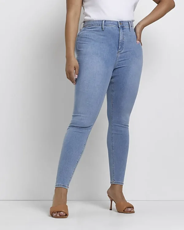 Plus blue high waisted jeggings