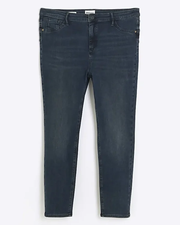 Plus blue mid rise skinny jeans