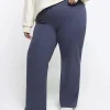 Plus blue wide leg joggers