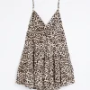 Plus Brown Animal Print Mini Dress