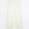 Plus cream wide leg trousers