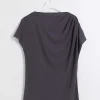 Plus grey drape t-shirt