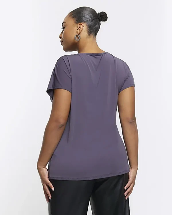 Plus grey drape t-shirt