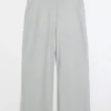 Plus grey flannel wide leg trousers