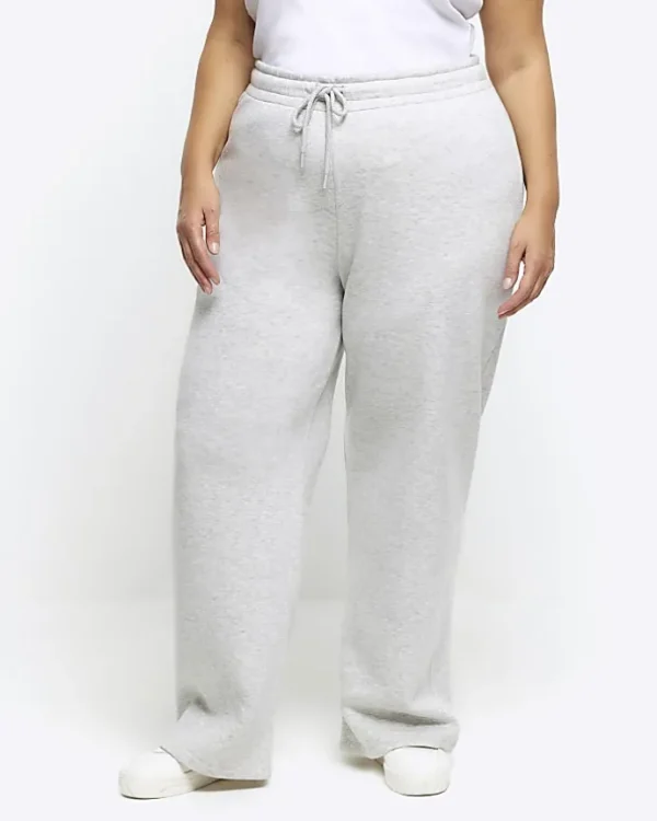 Plus grey wide leg joggers