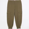 Plus khaki zip cuffed cargo trousers