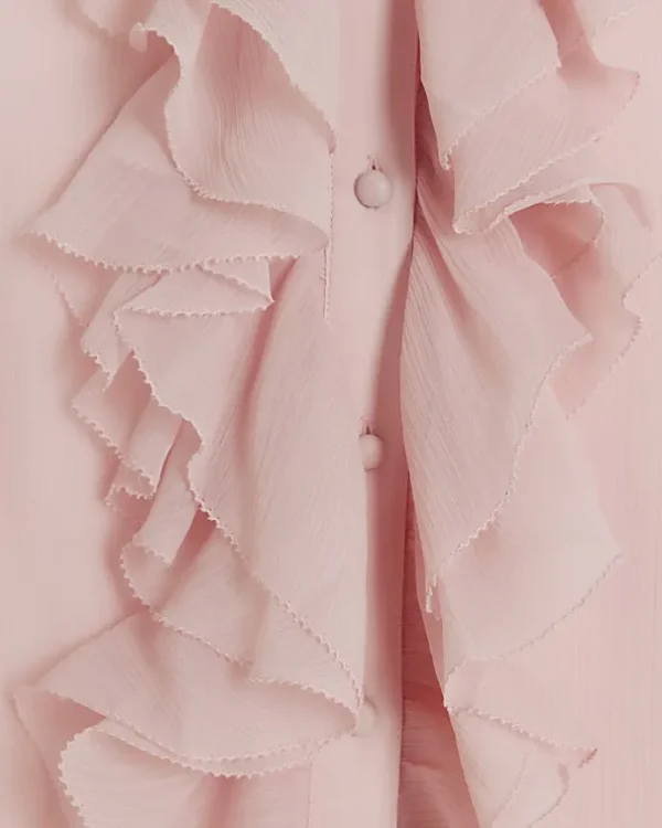 Plus pink frill blouse