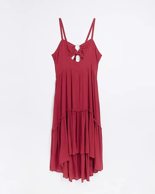 Plus red cut out maxi dress