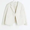 Plus stone faux leather quilted blazer