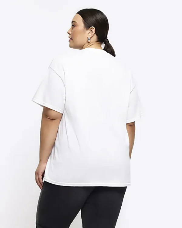 Plus white graphic t-shirt