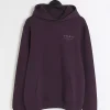 Purple regular fit Japanese graphic hoodie