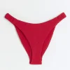 Red crinkle bikini bottoms