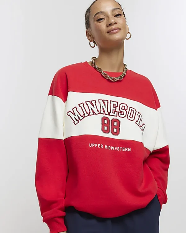 Red Minnesota Graphic Sweatshirt