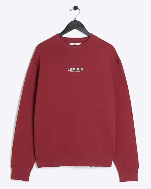 Red regular fit graphic sweatshirt