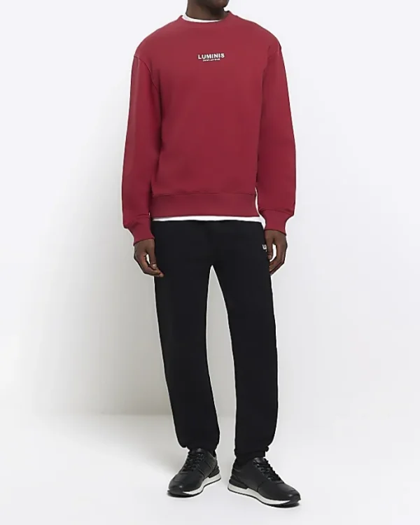 Red regular fit graphic sweatshirt